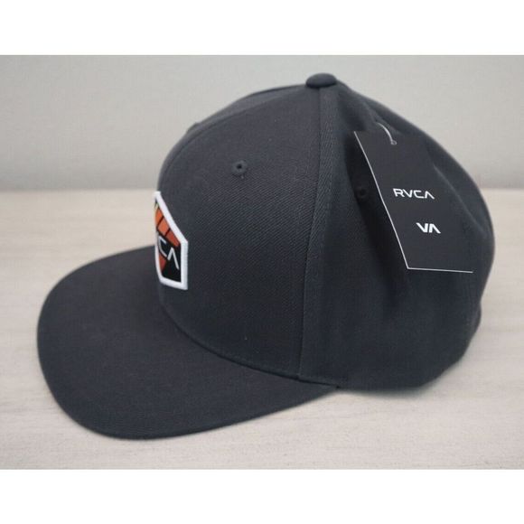 RVCA AVYHA00347 Unisex Pirate Black Stripe Hex Snapback Hat - Picture 4 of 6